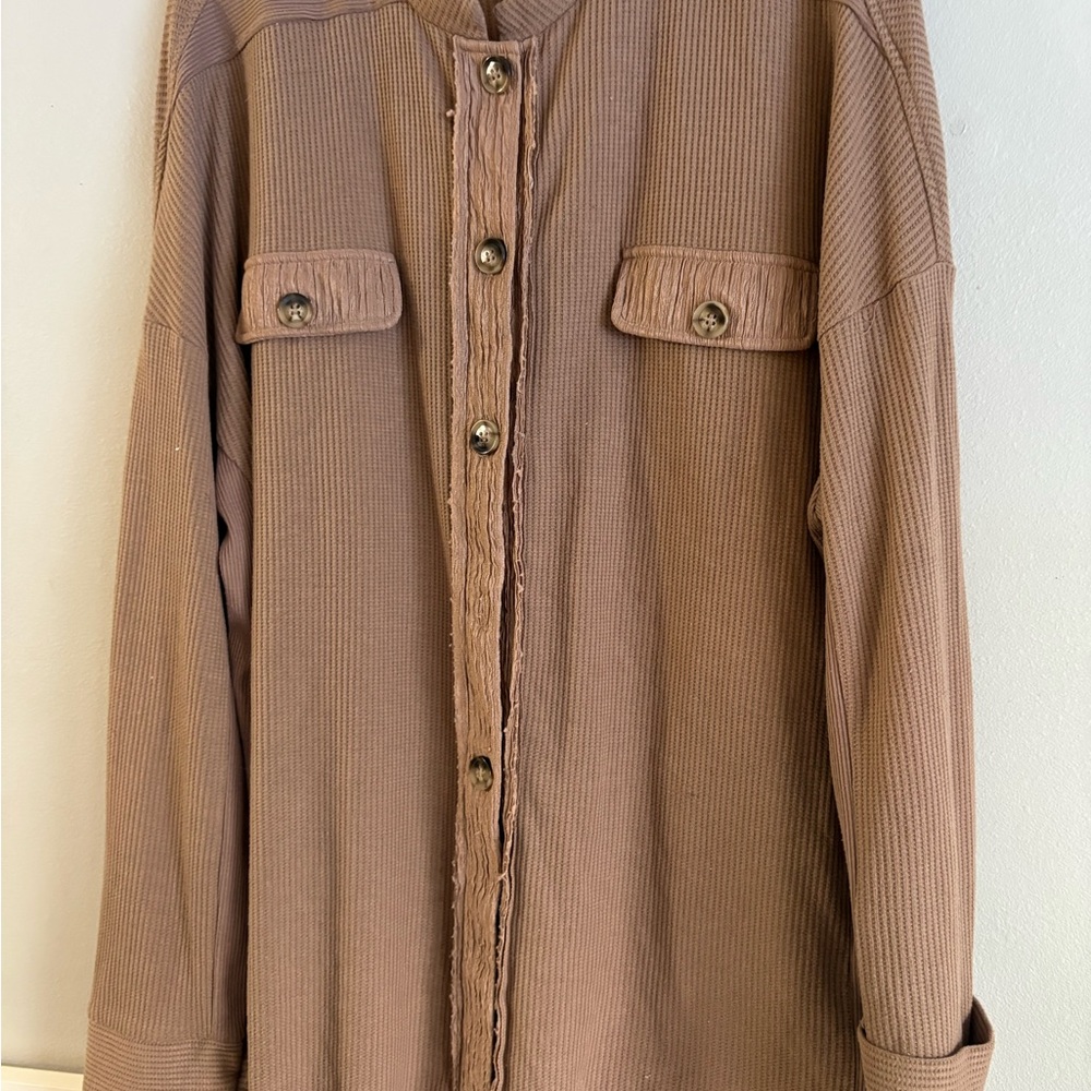 Newchoice Brown Waffle Knit Top